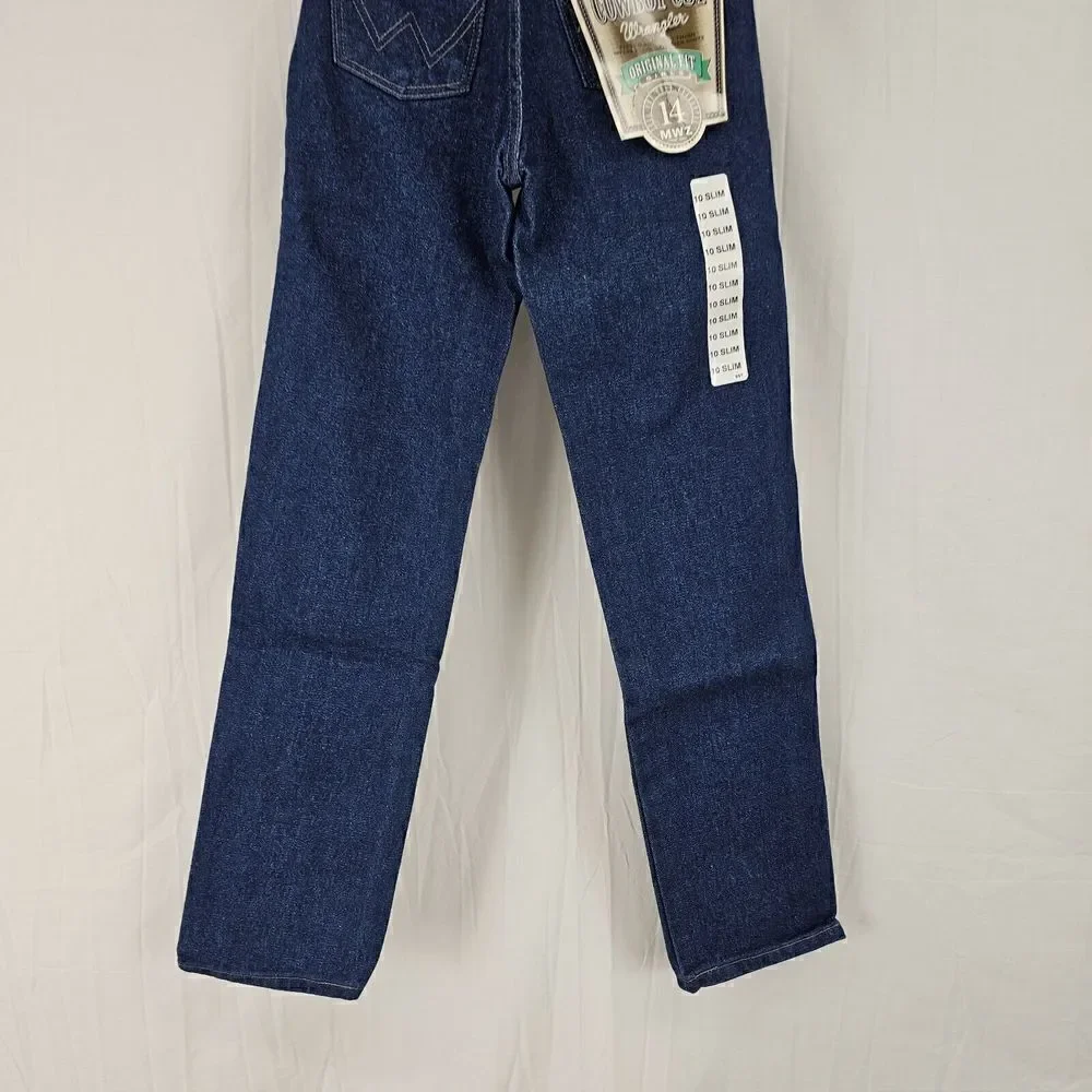 Vintage Wranglers Girls Cowboy Cut Size 10 Slim Western Rodeo Blue Jeans
